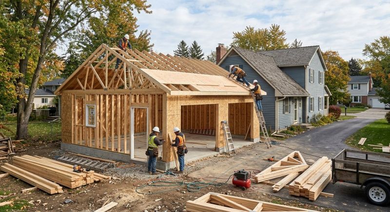 Attached Garage Construction in Houston, TX