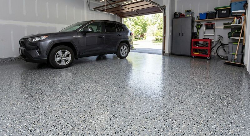 Speckled Garage Floor Painting in Greenville, SC
